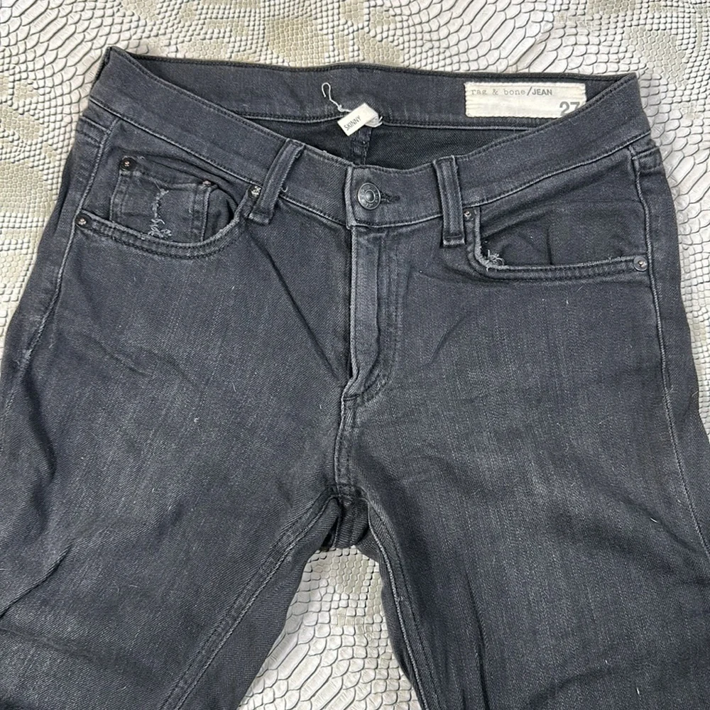 Rag and bone black super soft distressed skinny jeans - Picture 2 of 6